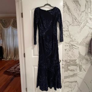 Navy blue long sleeve Ralph Lauren Gown